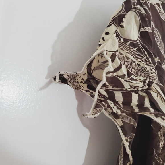 Vintage 80's Crepe Floral Short Sleeved Maxi Dress By Linea Domani Italy - Picture 9 of 16